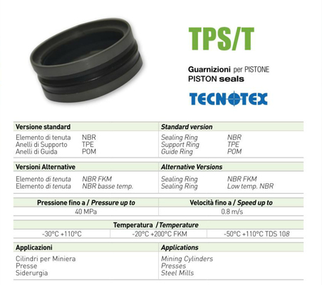Rubber Oil Seal Piston TPS Combined Oil Seal Hydraulic Seals TECNOTEX