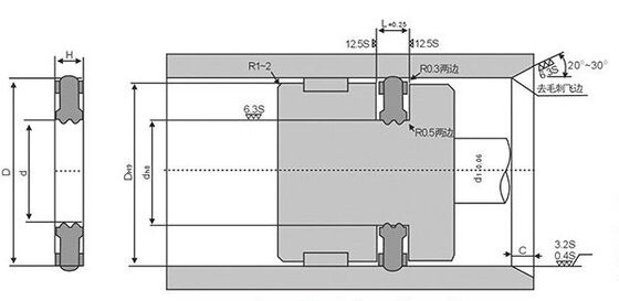 Double O-ring COP/APA Thin SC Cylinder Piston Seal Pneumatic Bidirectional Figure-eight Buffer C-ring Air Seal